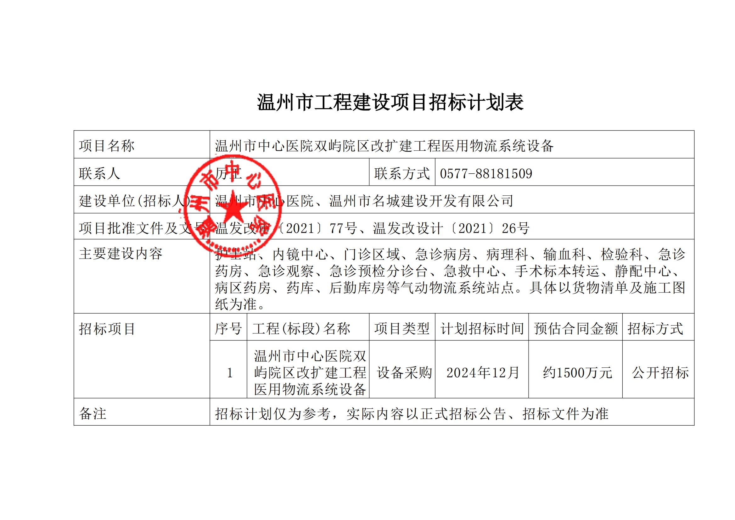 温州市工程建设项目招标计划表（温州市中心医院双屿院区改扩建工程医用物流系统设备）_20241030102141_00.jpg